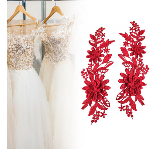 Apliques De Encaje De 2 Piezas, Apliques De Boda, Apliques