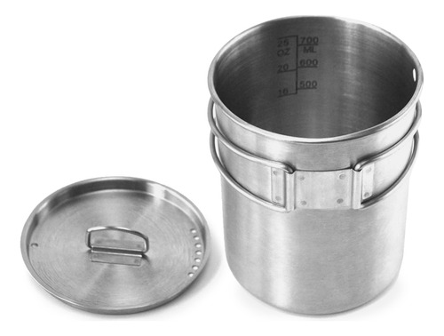 Taza De Agua Portátil De Acero Inoxidable Para Acampar Con