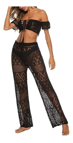 Pantalones Para Cubrir El Bikini Crochet Net Hollow Outbeach