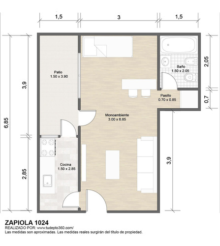 Imagen 2 de 22 de Mono Amb En Venta Colegiales Con Patio. Apto Prof