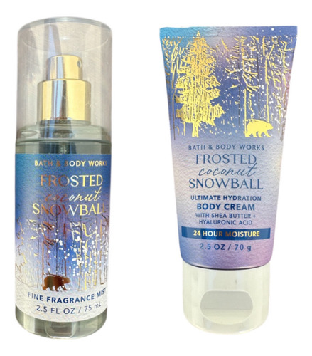 Set De Regalo Mini Crema Y Body Mist De Bath & Body Works Frosted Coconut Snowball