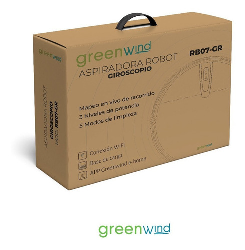 Aspiradora Robot Con Giroscopio Y Mopa Greenwind Rb07-gr Color Negro