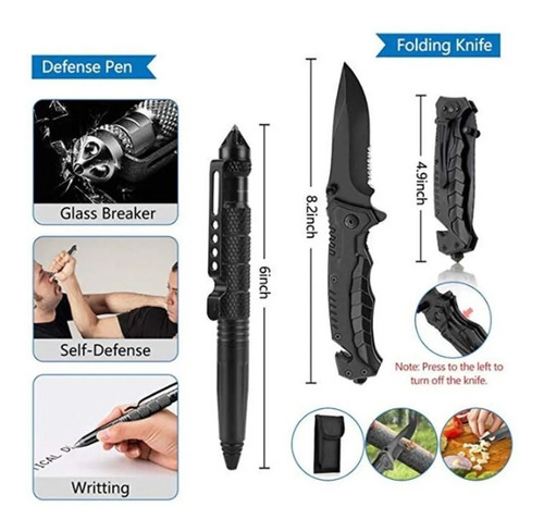 Kit De Sobrevivência 12 Em 1 Pesca Caça Sos, Edc