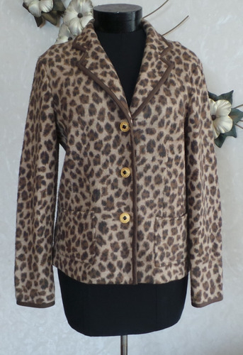 Chaqueta Lana Merino Talbots Animal Print M