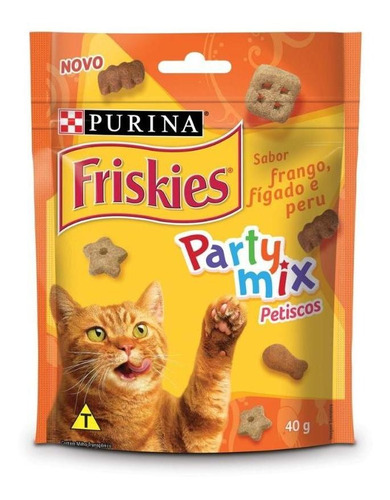 Friskies Party Mix Petisco Gatos Ad Fgo, Fígado E Peru 40g