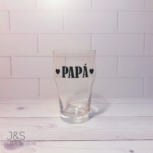 Vaso De Cerveza Personalizado Con Vinilo Regalo Para Papá