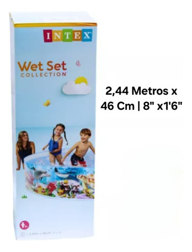 Piscina Rigida Intex Para Niños 2,44 Metros X 46 Cm 