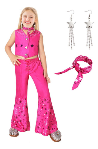 Disfraz De Vaquera Rosa Para Niñas Fiesta Barbie Disfraz De Cosplay