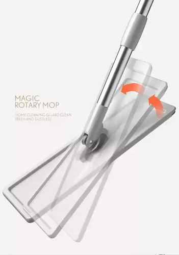Mopa Plana Trapeador 2 Paños Limpieza 360° Balde Escurridor Color Blanco