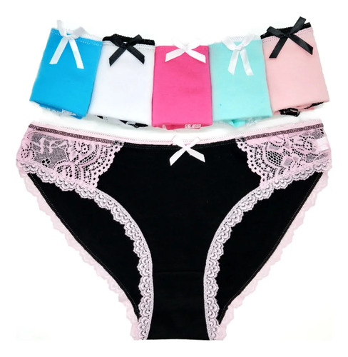 Pack De 3 Bragas Panty Algodon Mujer Ropa Interior Lenceria