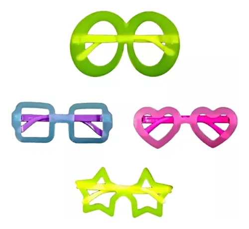 Pack 12 Anteojos Fl or Pl stico Lentes Colores Cotill n