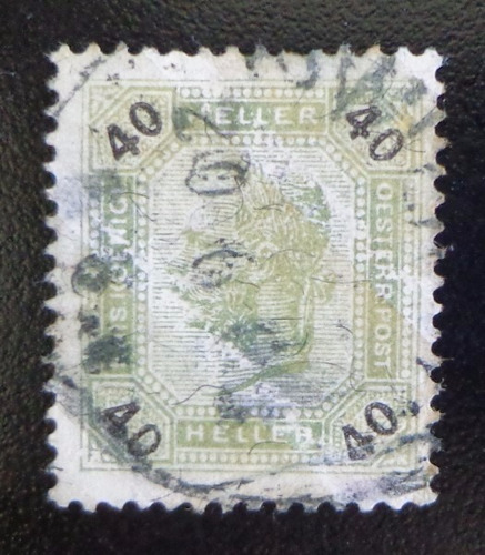 Austria, Sello Yv. 74a 40 H Brillantes 1899 Usado L10401