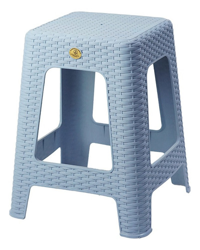 Banco Tipo Rattan Cuadrado Exteriores E Interiores Color Azul