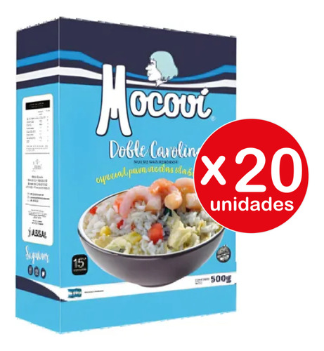 Arroz Mocovi Estuche Doble Carolina X 500g X20un