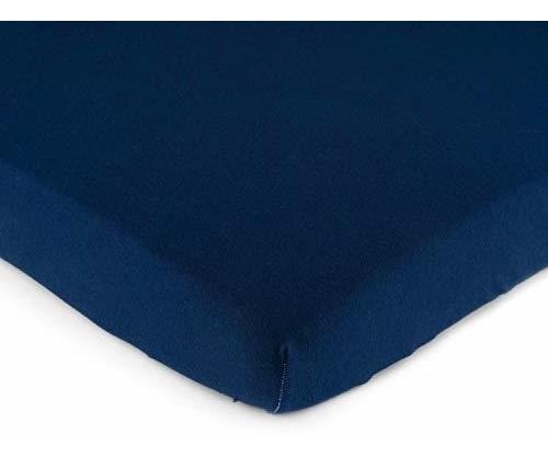 Hoja Sheetworld Equipada Cuna - Sólido Azul Marino Jersey De