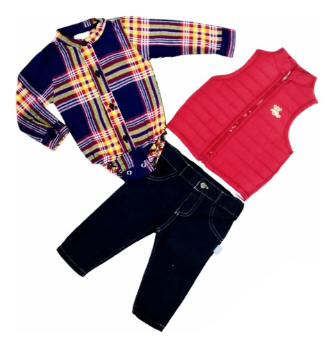 Conjunto Invierno Niño Bebe Chaleco Aborregado Miky 4106