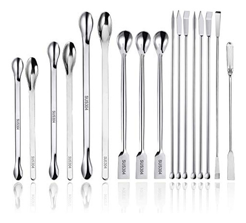 17 Pack Lab Spatula - Micro Lab Spoon/scoop With Nickel...