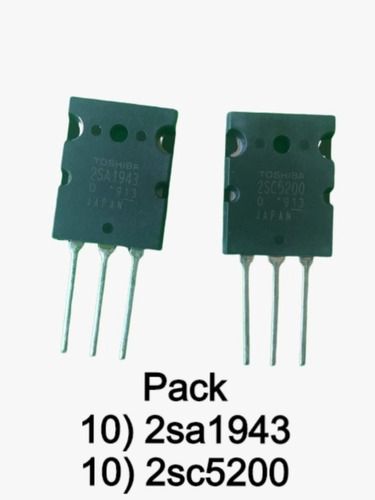 2sc5200 + 2sa1943 Toshiba Made In Japan (pack 10 Pcs) 