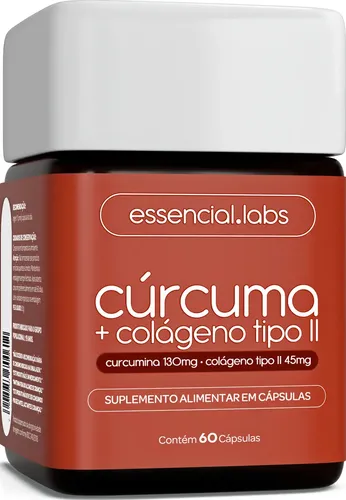 CÚRCUMA 130mg + COLÁGENO Tipo Ii 45mg - Fórmula com Máxima Concentração e Pureza - 60 Cápsulas