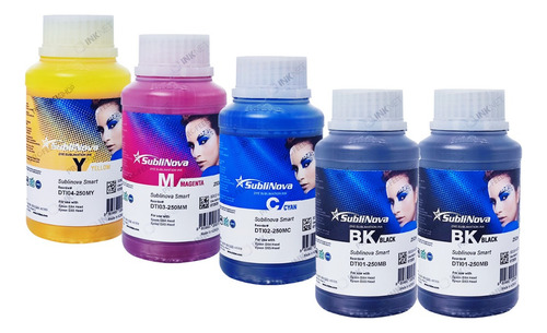 Tinta 5 X250ml Sublimatica Inktec Sublinova Smart Dx4 Dx5