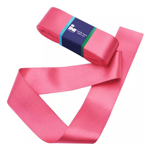 Fita De Cetim Najar N.09 38mm Com 10mts 100% Poliéster Cor 0078- Rosa Chiclete