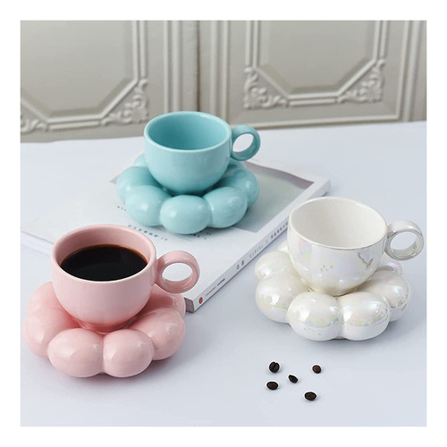 Xixiset De Taza Y Platillo Para Café Con Forma De Flor, Boni