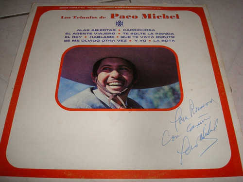 Pco Michel    Disco De Acetato Autografiado Excelente