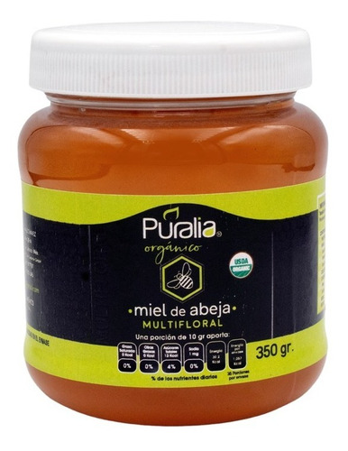 Miel Orgánica Puralia Multifloral Liquida Tarro 350gr. 