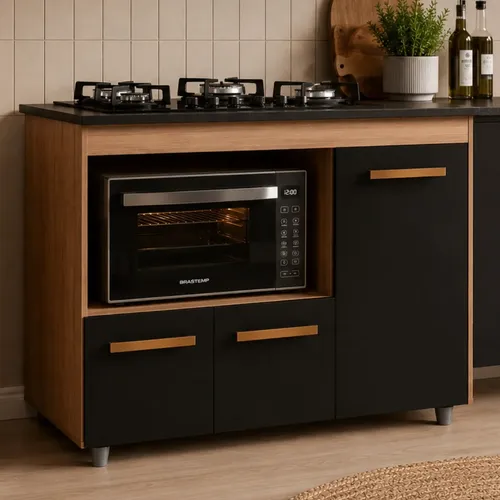 Balcão Para Cooktop 5 Bocas Cozinha Multiuso