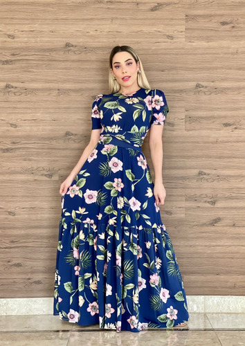 Imagem 6 de 7 de Vestido Longo Multiuso Balada Verão Cinturado Estampas Linda