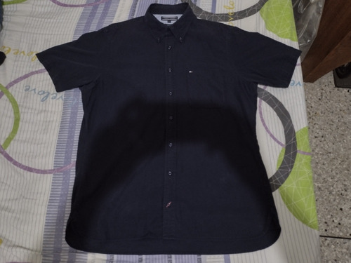 Camisa Manga Corta Tommy Hilfiger Slim Azul Oscuro Talla L