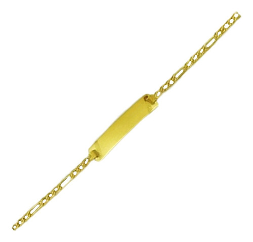 Pulsera Identidad Oro 18k 3x1 Grabado Bebé Niño 015p5