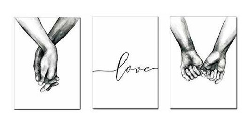 Aevio Love And Hand In Hand Wall Art Lienzo Poster En Blanc