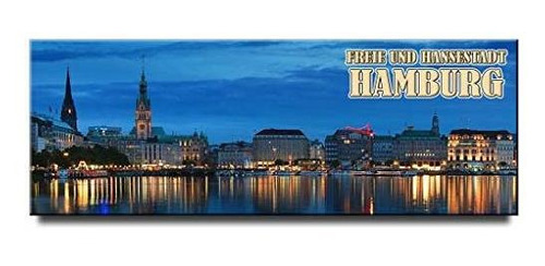 Imán De Nevera Panorámica De Hamburgo Recuerdo De Viaje De A