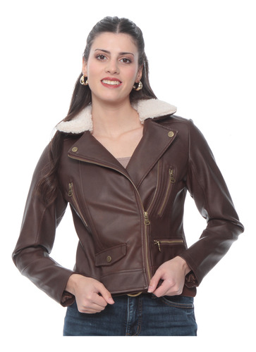 Chaqueta Wados Cuero Ecologico Con Cuello Chiporro Desmontable