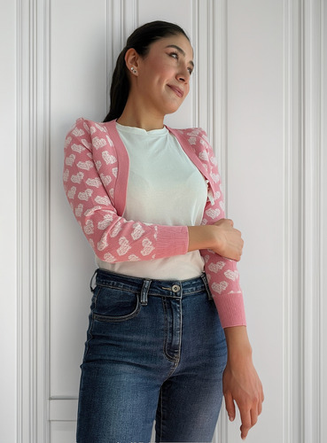 Suéter Torero Corazones Para Mujer De Moda