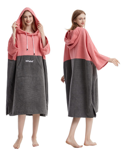 Hiturbo Bata Cambiadora, Poncho De Surf Absorbente De Secado