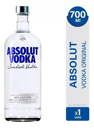 Vodka Absolut Original 700 Ml Por Unidad 