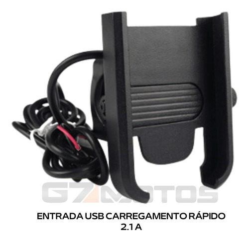 Suporte De Celular Gps Para Moto Com Carregador Usb Alumínio