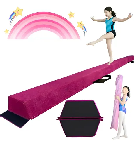 Barra De Equilibrio Plegable De 210cm – Viga De Gimnasia Para Niños, Incluye Alfombrillas Antideslizantes Y Bolsa De Transporte