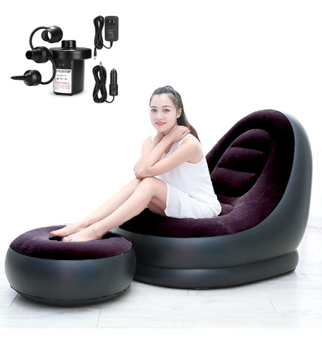 Ptlsy Silla Inflable Con Bomba De Aire Para El Hogar, Sofa I