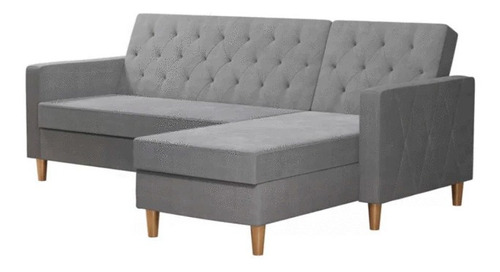 Sala Gemma Suede Gris Izquierda Sillon Mueble Sala Sofa