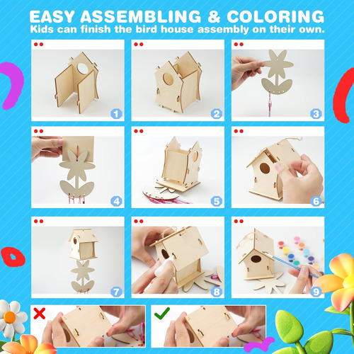 Bellochiddo Kit De Manualidades Para Casa De Pájaros Para Ni