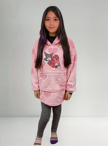 Poleron Sherpa Hello Kitty Kuromi Melody Stich Maxi Poleron