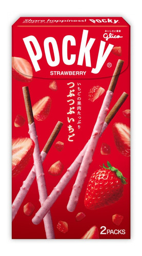 Imagen 1 de 4 de Glico Pocky Con Trocitos De Fresa Tsubu Ichigo Japones 2pack