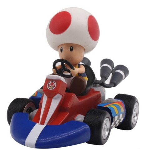 Super Mario Com Carrinho Mario Kart Mariokart Fricção Figure Cor Toad