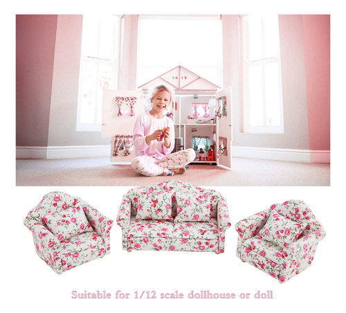 Set De Sofás Con Estampado De Flores 1/12 #2