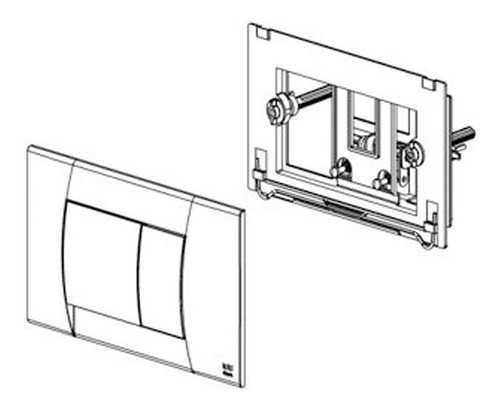 Imagen 4 de 5 de Tapa Tecla Dual Para Deposito Embutir Ideal Suma Color Cromo