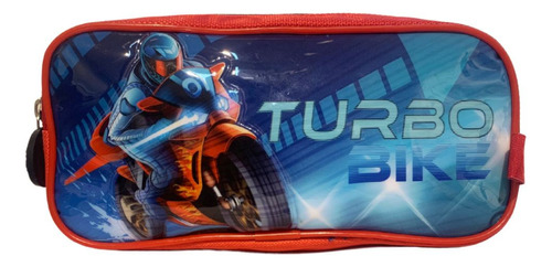 Estojo Escolar Infantil Turbo Bike Moto Menino Metal Gosuper