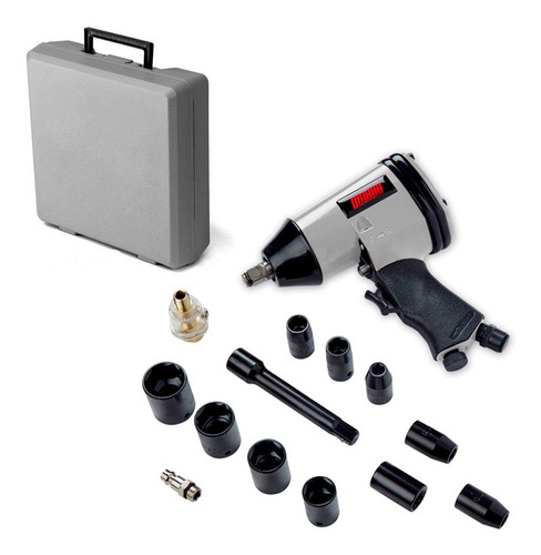 Llave Pistola De Impacto Neumatica Eje 1/2 + 16 Acc Maletín